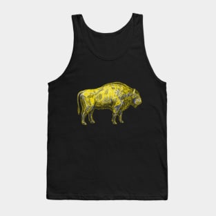 Bison Skeleton Interactive Yellow&Blue Filter T-Shirt By Red&Blue Tank Top